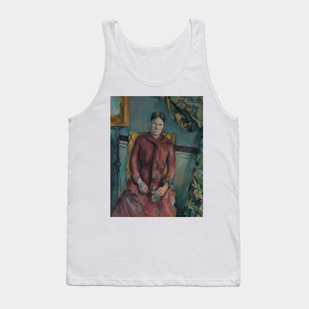 Madame Cezanne in a Red Dress by Paul Cezanne Tank Top by Classic Art Stall